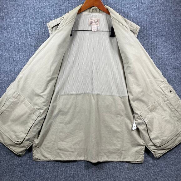 Woolrich Fishing/Hunting Vest Men's Large Beige Utility Outdoors Zip Pockets - Picture 7 of 12